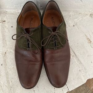 ALDO Brown & Green Suede Oxford Shoes - Size 10 $30
